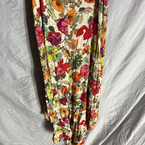 Ivy Street Vibrant Floral Print Jumpsuit Large Womens Wide Leg Beachy Summer - Picture 3 of 10